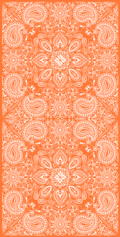 乙烯基厨房地毯佩斯利瓷砖冰箱 - TenStickers