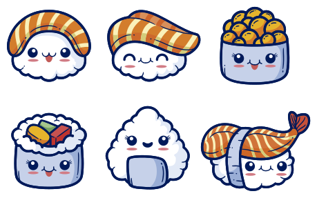 乙烯基厨房地毯可爱寿司图案 - TenStickers