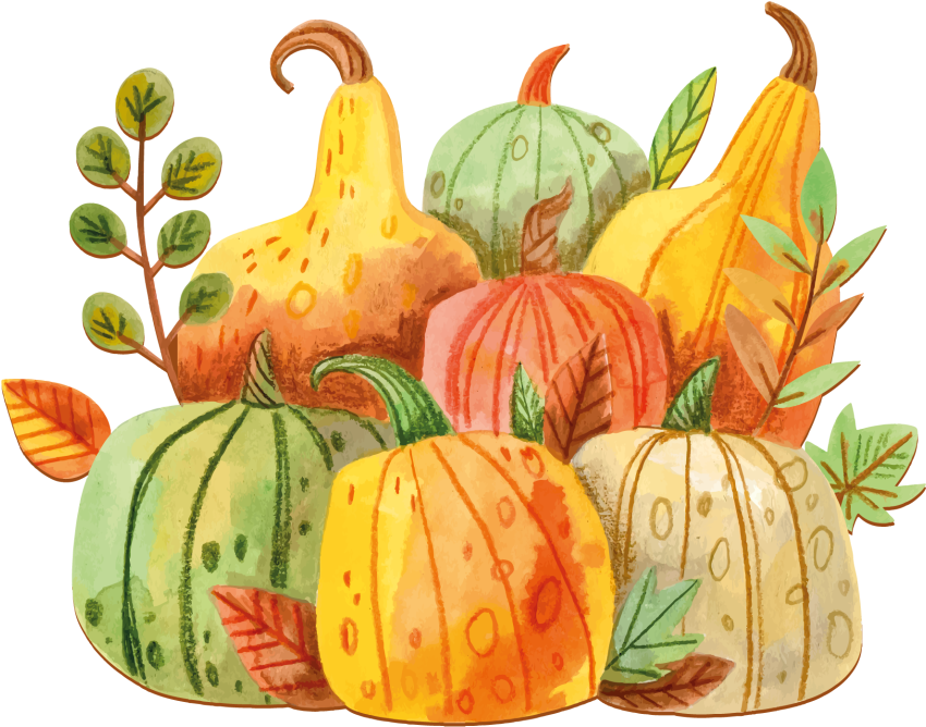 乙烯基厨房地毯 水彩感恩节快乐蔬菜 - TenStickers