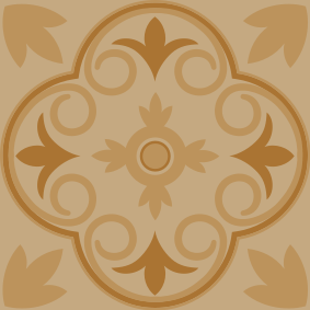 乙烯基厨房地毯米色复古花卉图案 - TenStickers