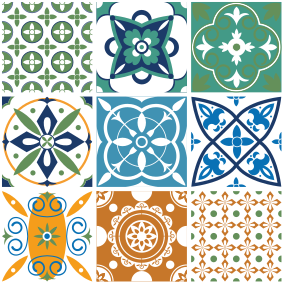 乙烯基厨房地毯瓷砖混合款式 - TenStickers