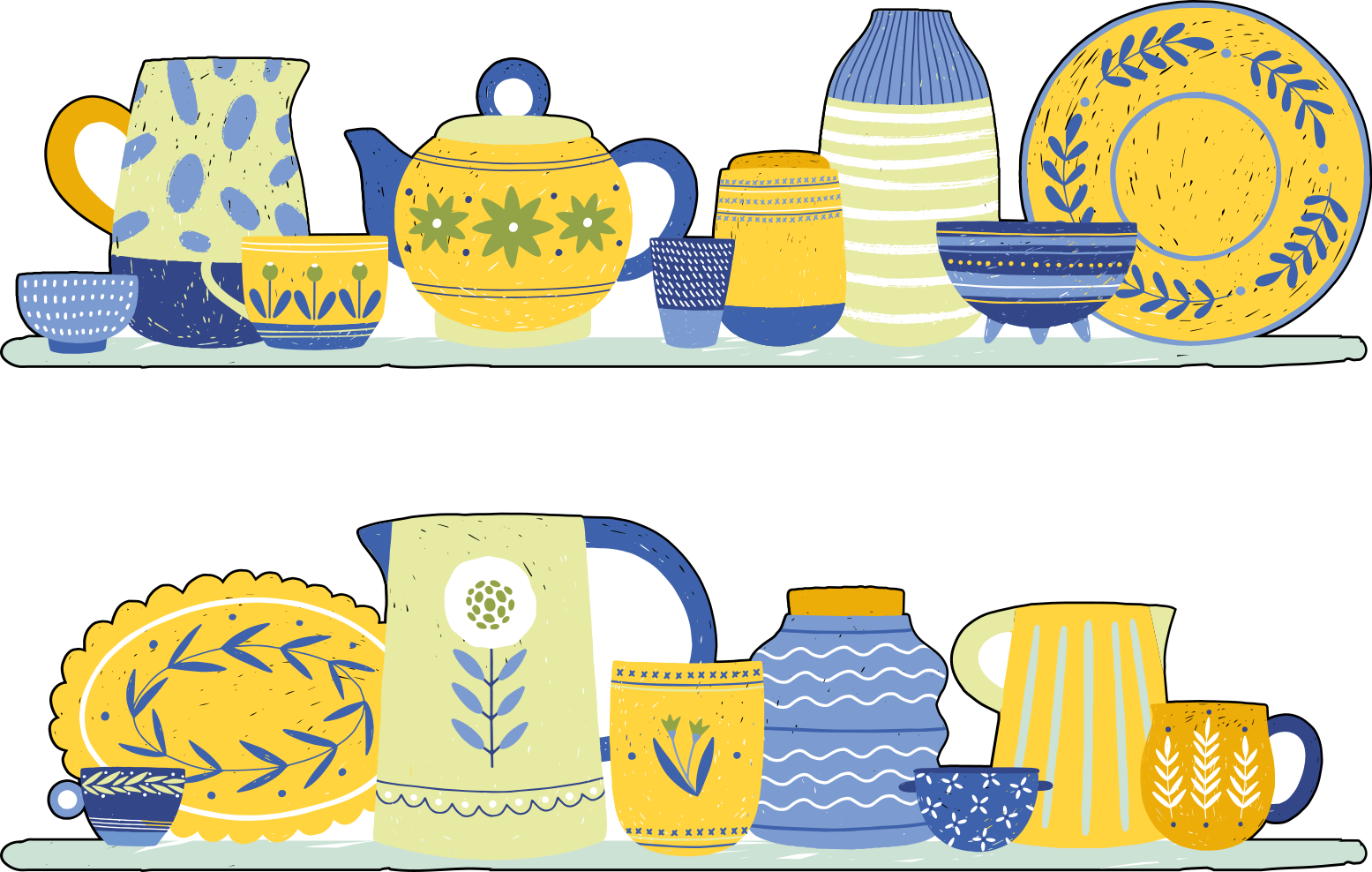 乙烯基厨房地毯复古优雅厨房架 - TenStickers