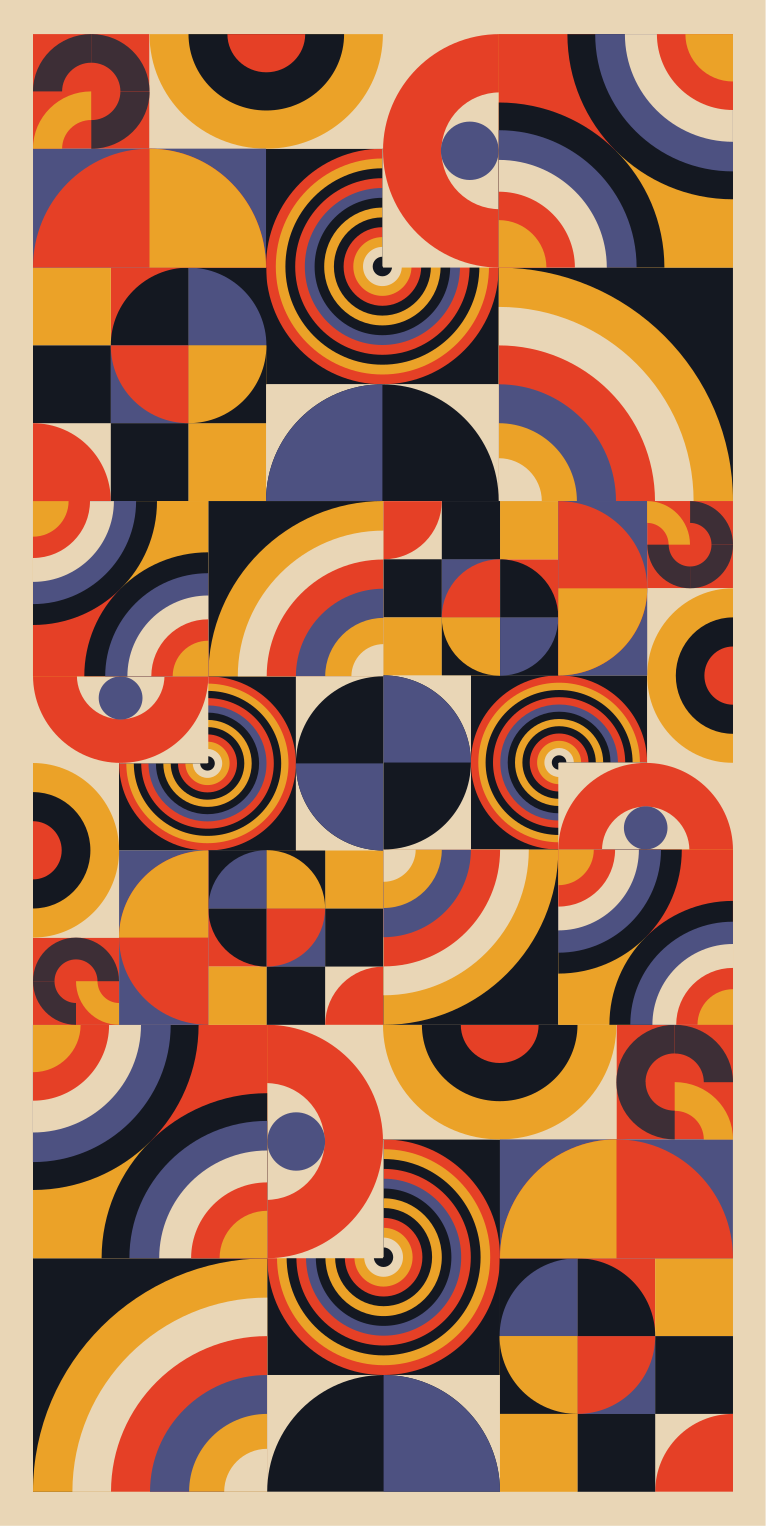 乙烯基厨房地毯色彩斑斓的包豪斯圆圈 - TenStickers