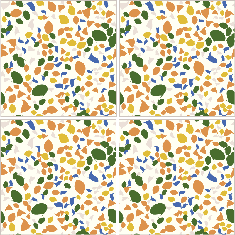 乙烯基厨房地毯仿大理石瓷砖 - TenStickers