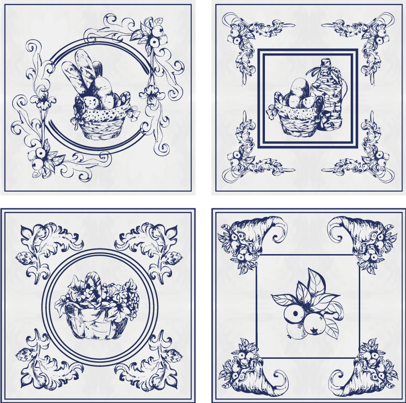 乙烯基厨房地毯搭配比利时陶瓷 - TenStickers