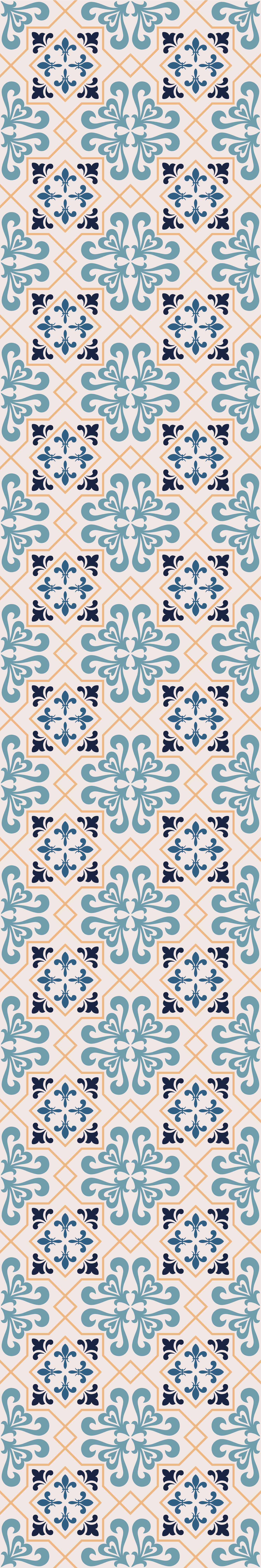 乙烯基厨房地毯黄葡萄牙瓷砖图案 - TenStickers