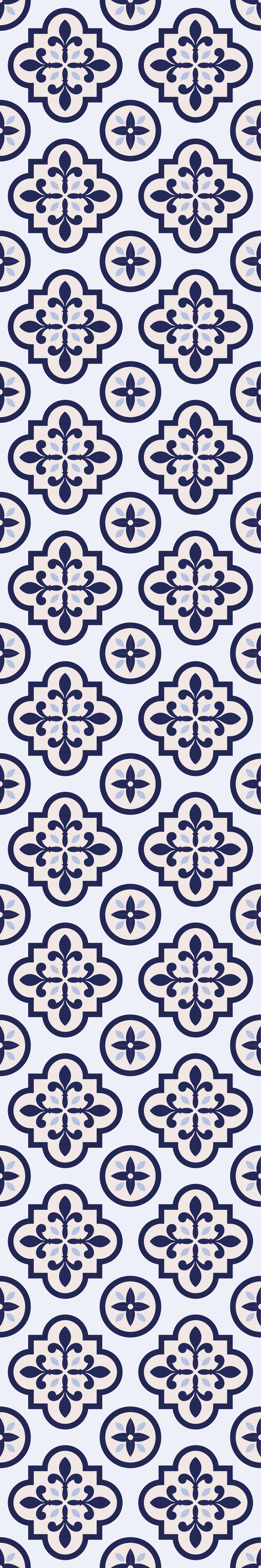 乙烯基厨房地毯蓝色典型葡萄牙瓷砖 - TenStickers