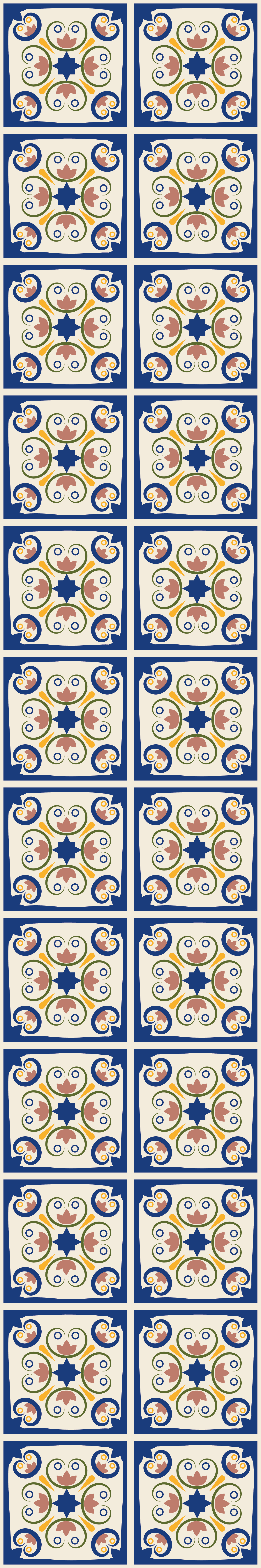 乙烯基厨房地毯粉色花朵葡萄牙瓷砖 - TenStickers