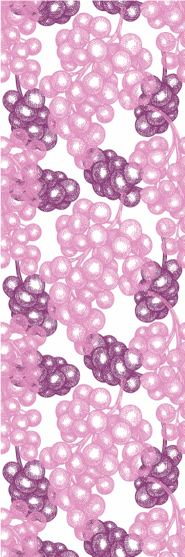 乙烯基厨房地毯手绘粉紫色葡萄 - TenStickers