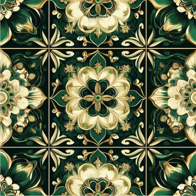 乙烯基厨房地毯植物马赛克瓷砖 - TenStickers