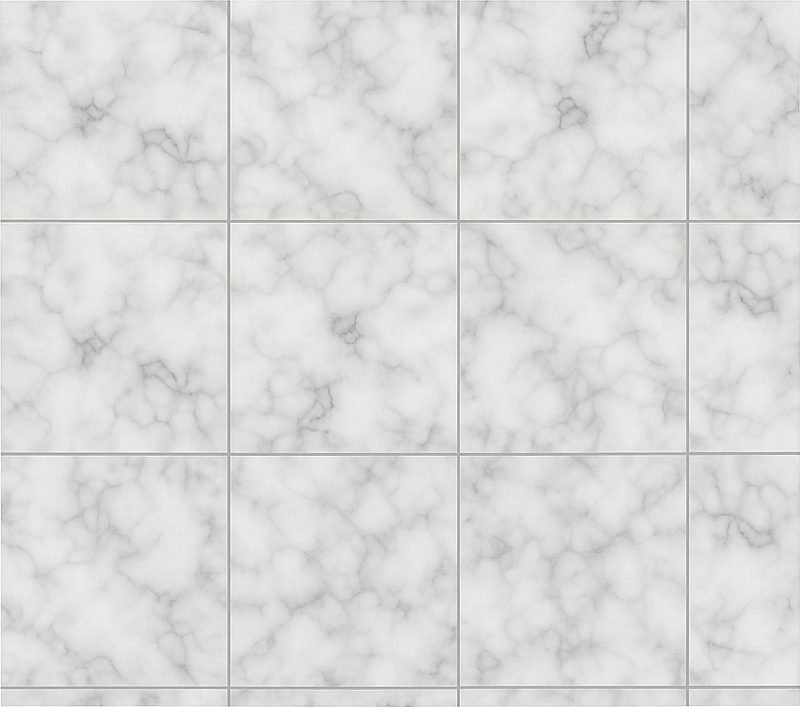 乙烯基厨房地毯适用于方形白色大理石瓷砖 - TenStickers