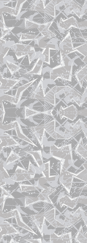 卧室乙烯基地毯，灰色80年代精美图案 - TenStickers