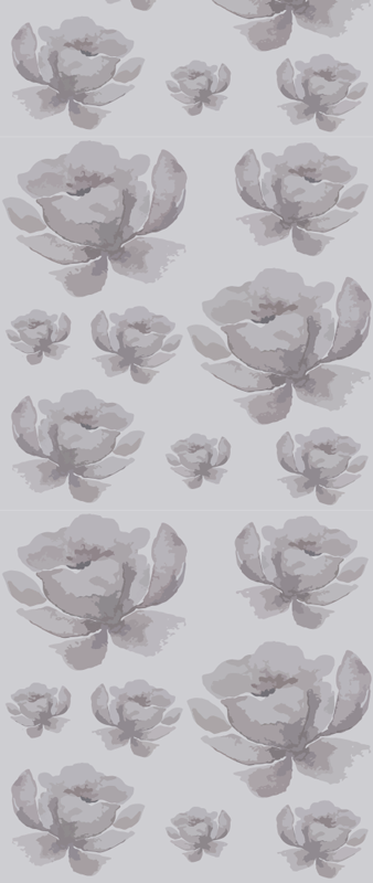 卧室乙烯基地毯灰色80年代花卉图案 - TenStickers