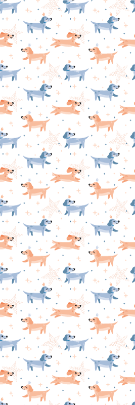 卧室乙烯基地毯可爱狗狗戴皇冠 - TenStickers