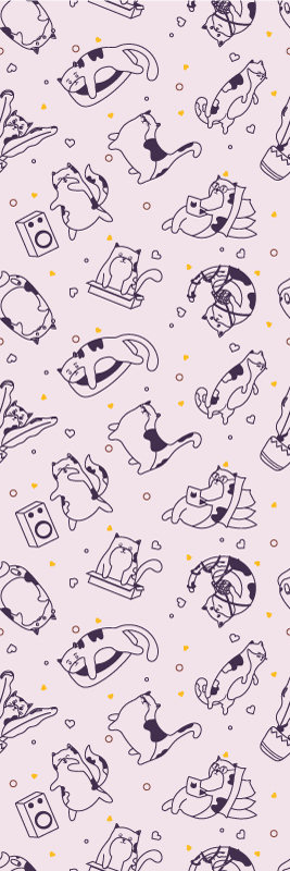 卧室乙烯基地毯猫咪乐队图案 - TenStickers