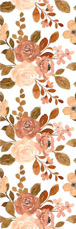 卧室乙烯基地毯优雅粉色柔和花卉 - TenStickers