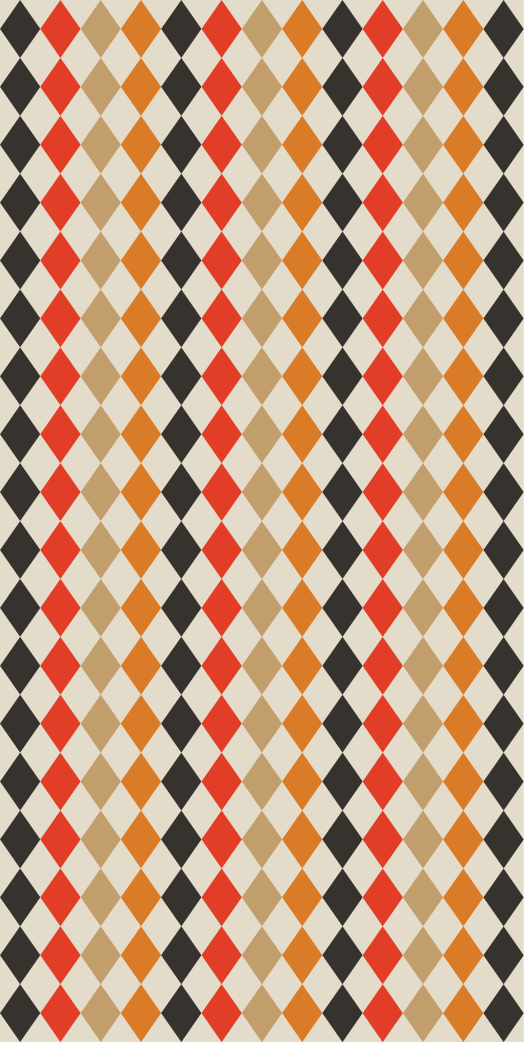 卧室乙烯基地毯复古80年代多彩菱形图案 - TenStickers