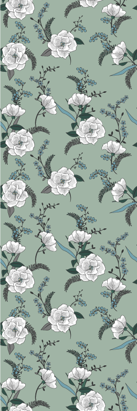 卧室乙烯基地毯美丽的白色玉兰树 - TenStickers