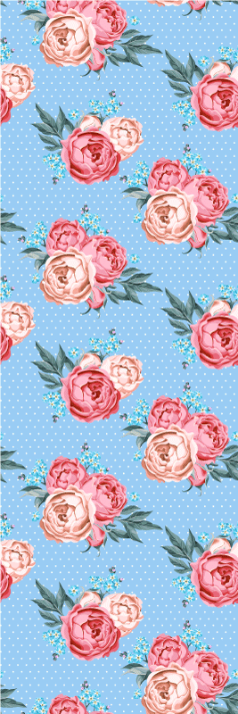 卧室乙烯基地毯复古波点图案设计 - TenStickers