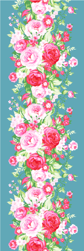 卧室乙烯基地毯清新蓝绿色复古图案 - TenStickers