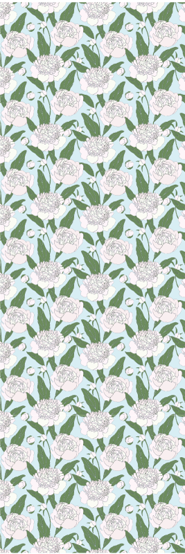 卧室乙烯基地毯白色花朵大千禧风格图案 - TenStickers