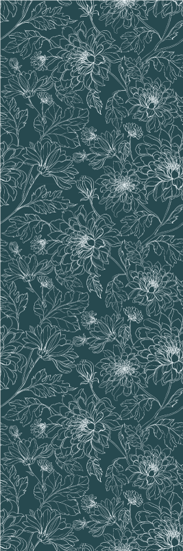 卧室乙烯基地毯经典白色花卉设计 - TenStickers