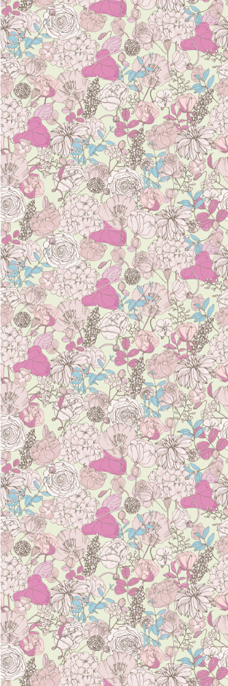 卧室乙烯基地毯花卉复古风格 - TenStickers