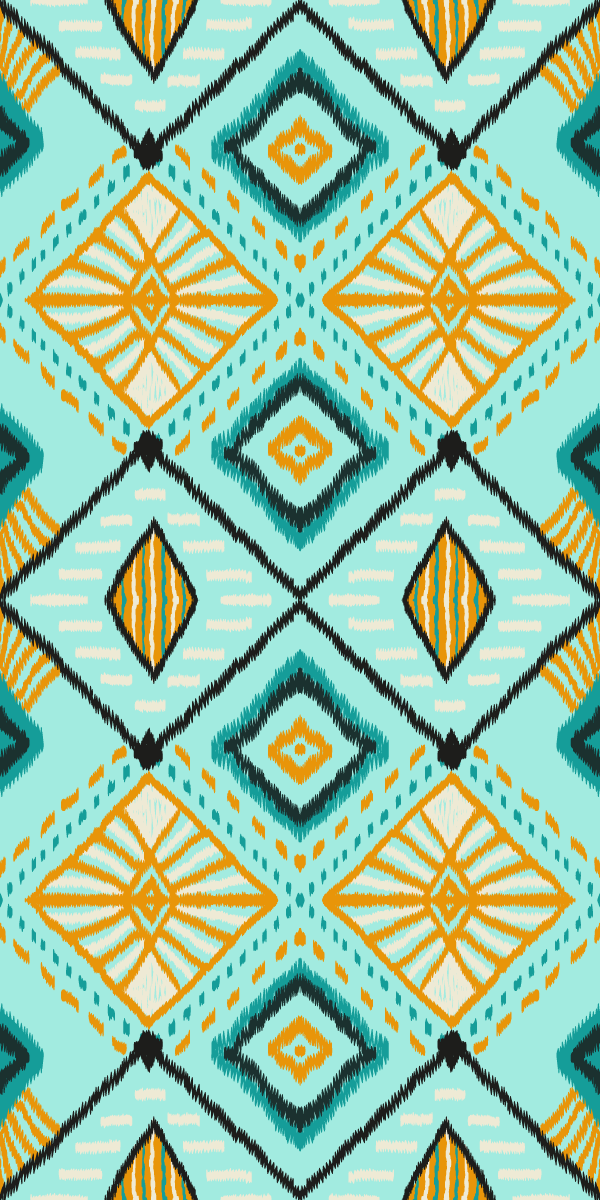 卧室乙烯基地毯非洲风格抽象几何设计 - TenStickers