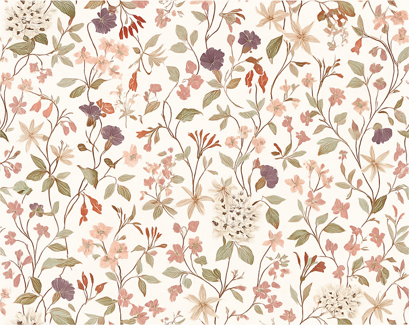 卧室乙烯基地毯粉色花卉设计 - TenStickers