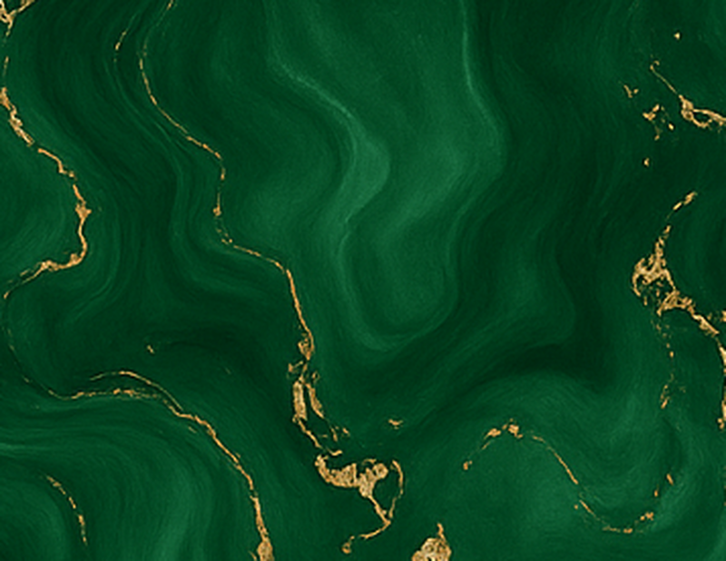 卧室乙烯基地毯翡翠绿与金色大理石 - TenStickers