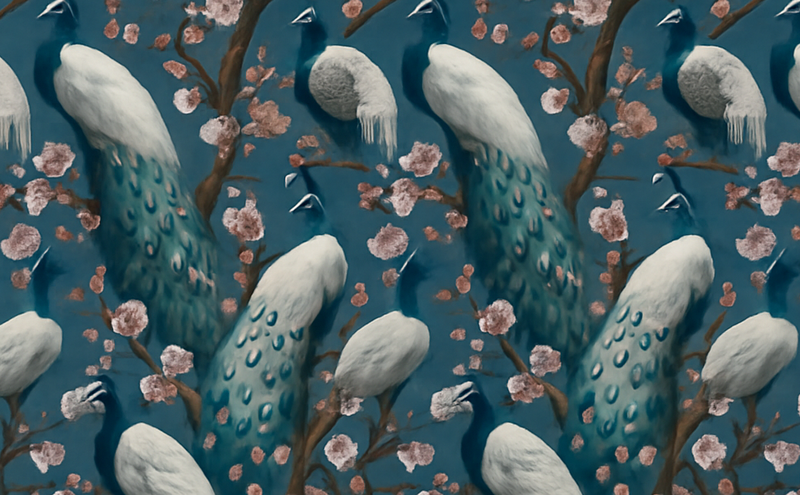 卧室乙烯基地毯优雅美丽的孔雀 - TenStickers