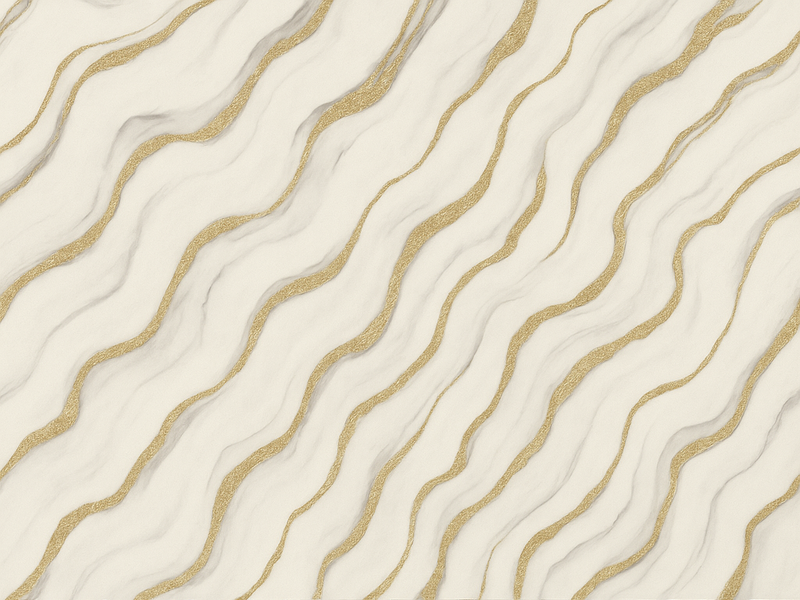 卧室乙烯基地毯白灰大理石金线设计 - TenStickers