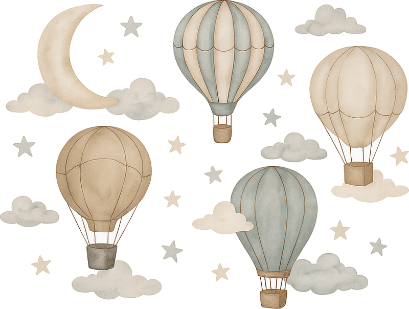 卧室乙烯基地毯星空气球 - TenStickers