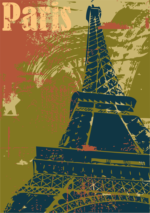 卧室乙烯基地毯 巴黎装饰海报 - TenStickers