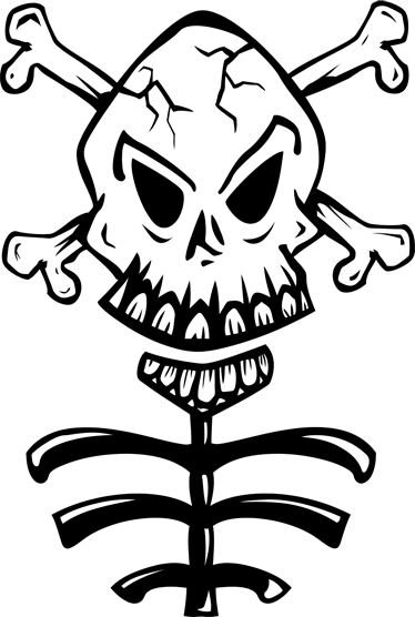 卧室乙烯基地毯装饰骷髅与树干图案 - TenStickers