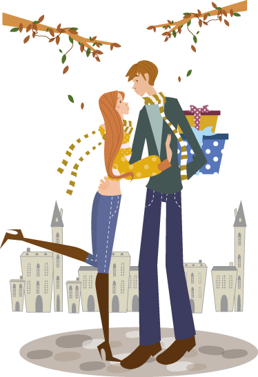 卧室乙烯基地毯秋季情侣装饰地垫 - TenStickers