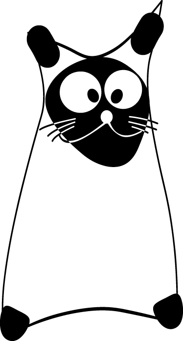 卧室乙烯基地毯儿童猫咪白色线条设计 - TenStickers