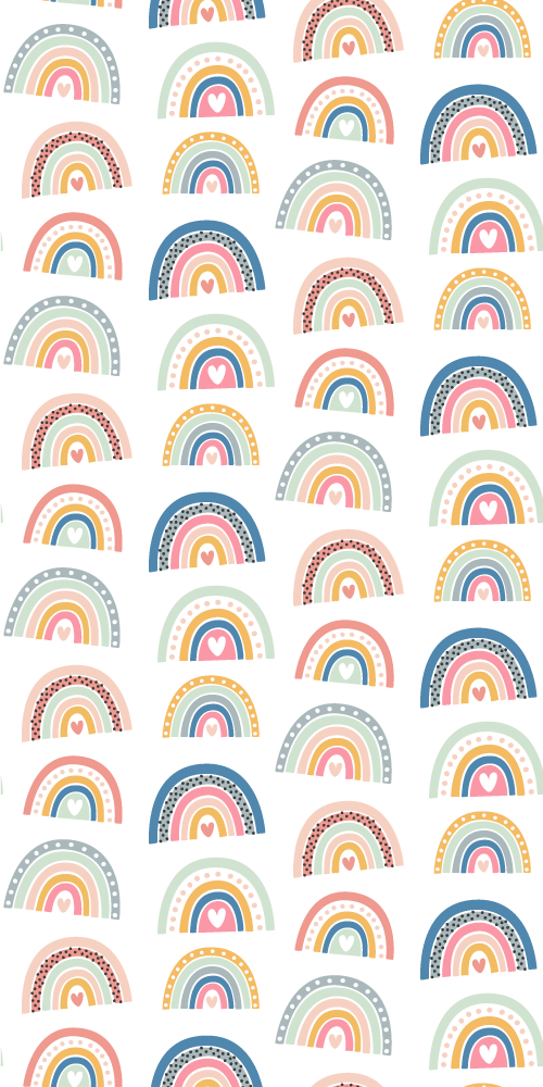 卧室乙烯基地毯色彩丰富的简约彩虹图案 - TenStickers