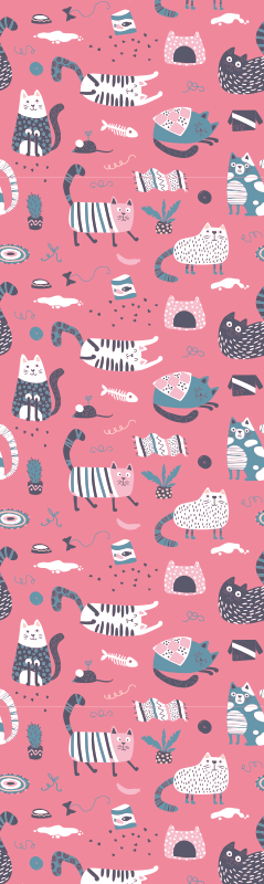 卧室乙烯基地毯适合北欧小猫 - TenStickers