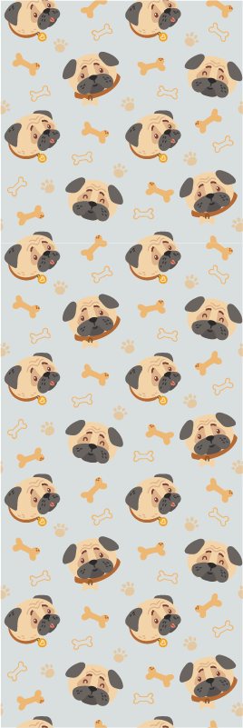 卧室乙烯基地毯带英国斗牛犬小狗图案 - TenStickers