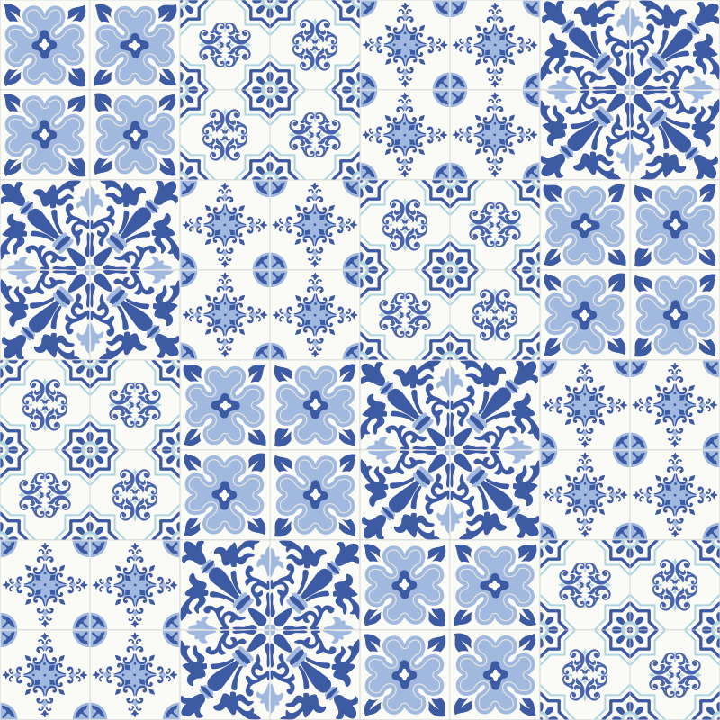 令人惊叹的葡萄牙瓷砖乙烯基客厅地毯 - TenStickers