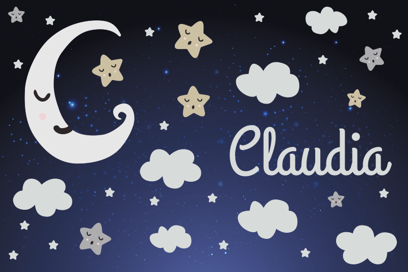 乙烯基地毯名称 可定制的星夜设计 - TenStickers