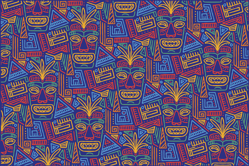 民族乙烯基地毯 彩色曼陀罗图案覆盖 - TenStickers