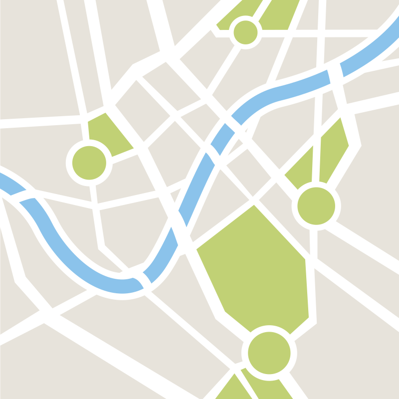 乙烯基地毯 儿童 城市地图游乐场 - TenStickers