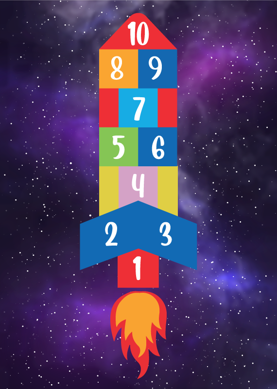 乙烯基地毯游戏 银河跳房子 - TenStickers