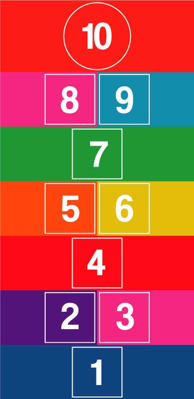 乙烯基地毯游戏 多彩跳房子 - TenStickers