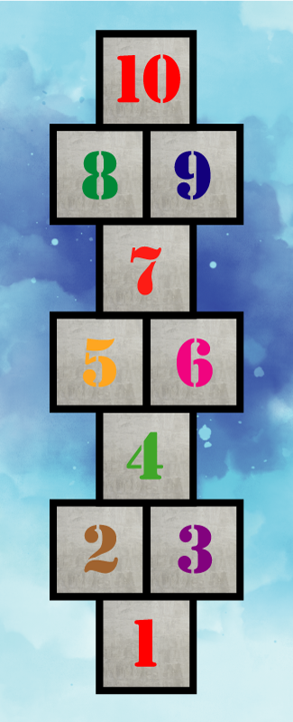 乙烯基地毯游戏 跳房子的乐趣 - TenStickers