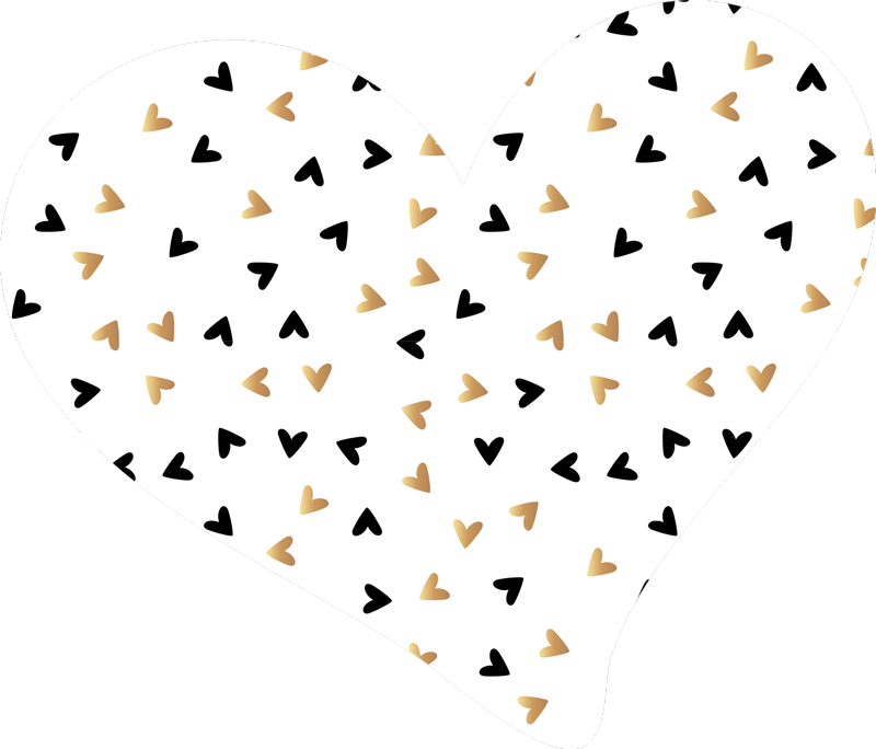 金色和黑色的心最小乙烯基地毯 - TenStickers