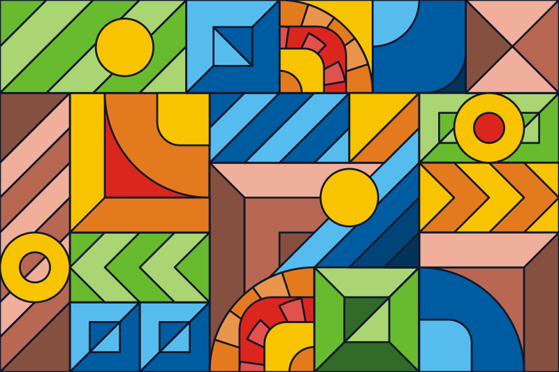 惊人的彩色抽象马赛克乙烯基地毯 - TenStickers