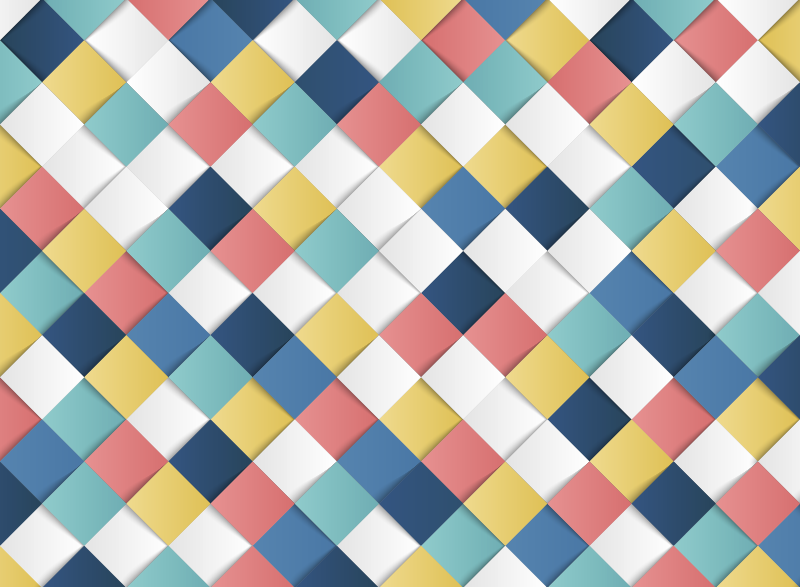 乙烯基地毯几何 多彩的小丑图案 - TenStickers